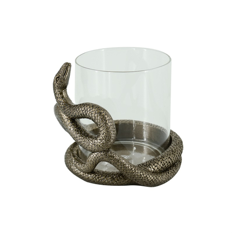 Exquisite Home Decoration Table Central Decoration Resin Snake Around Gold Candle Holder Candleholder