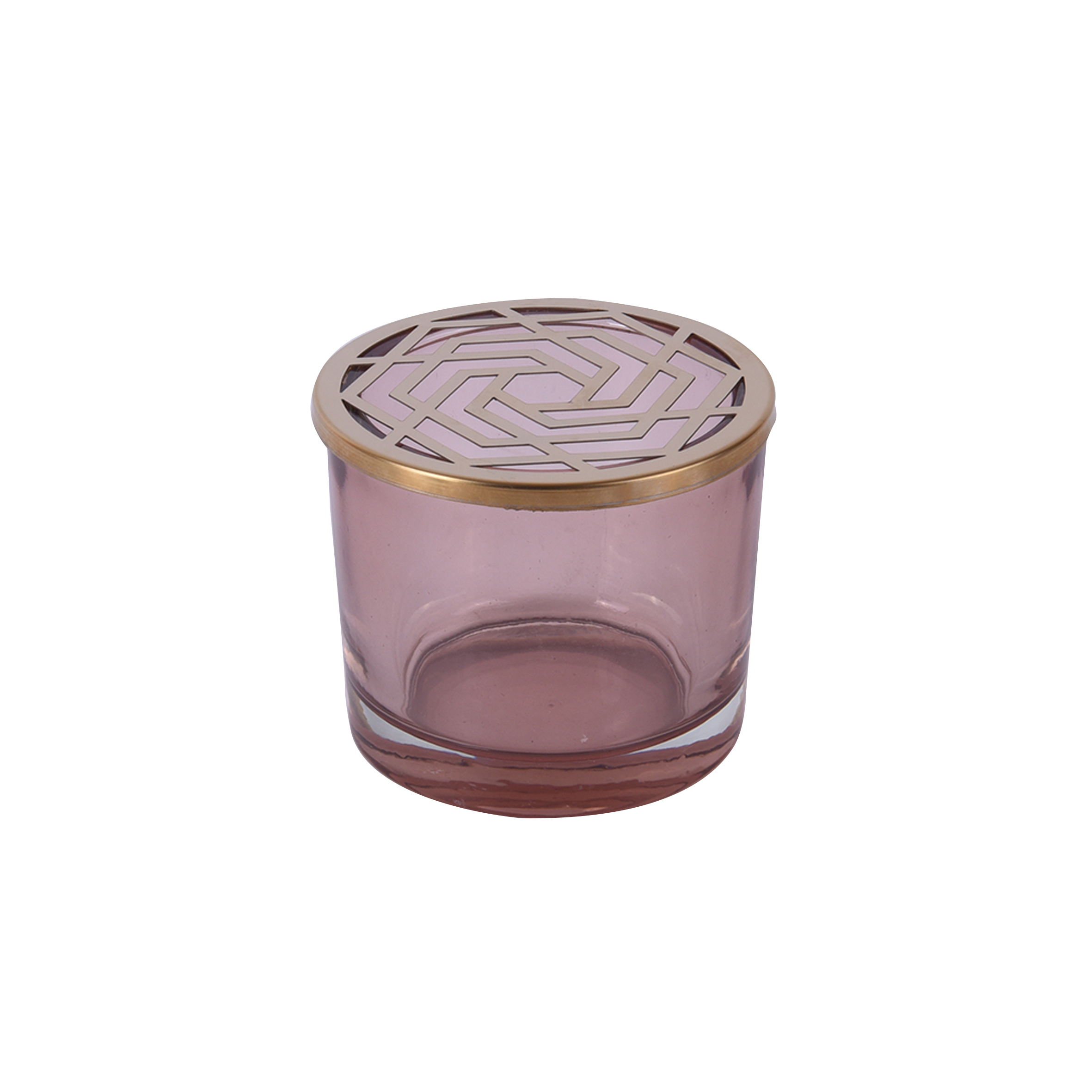 Glass crystal Candle Holder With Decorative Metal Cover