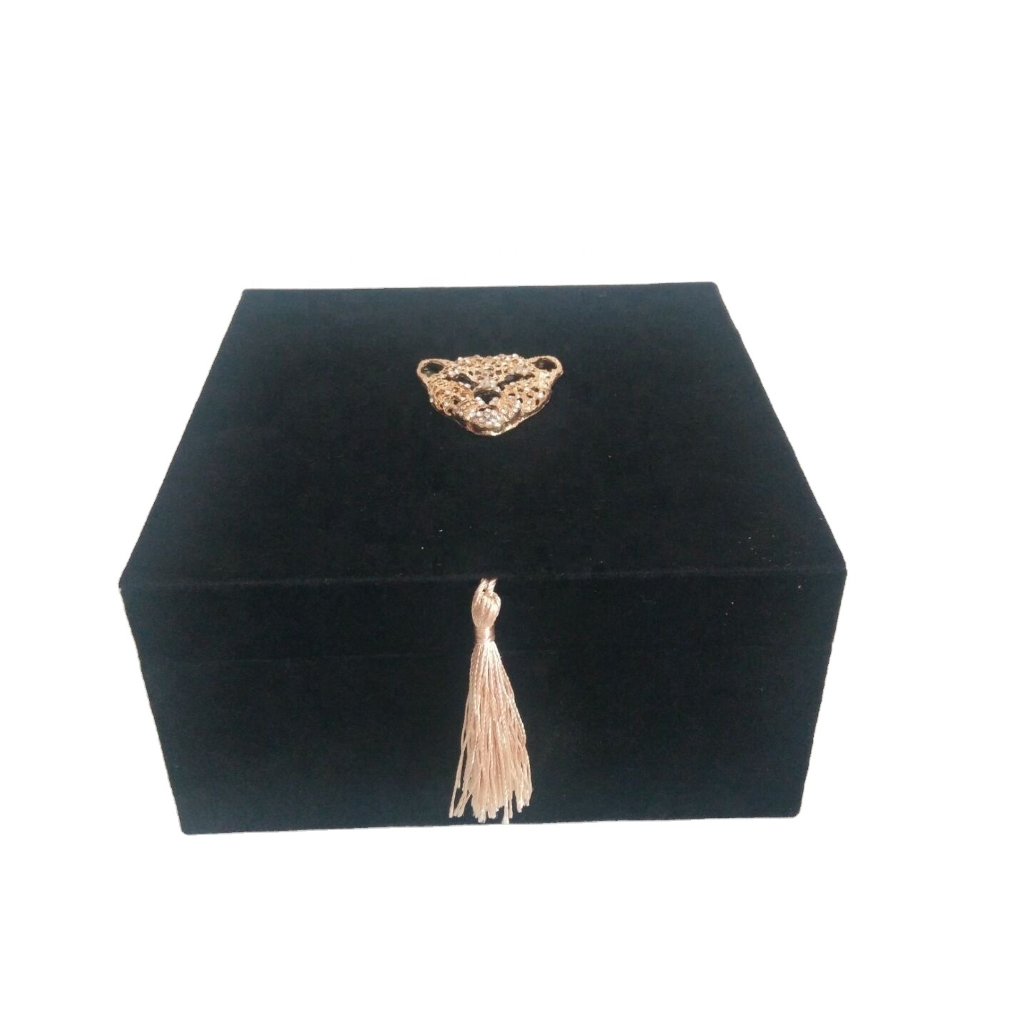 Black Leopard Tassels Square Decorative Box Storage Box Packaging Boxes