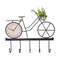 Unique Wall home decorative Metal bicycle clock with hooks