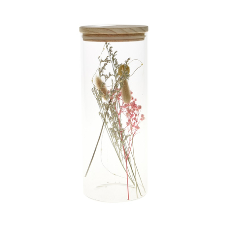 Flowering Straw Holiday Gift Interior Decoration Wooden Cover Decoration Wishing Bottle Dried Flowers