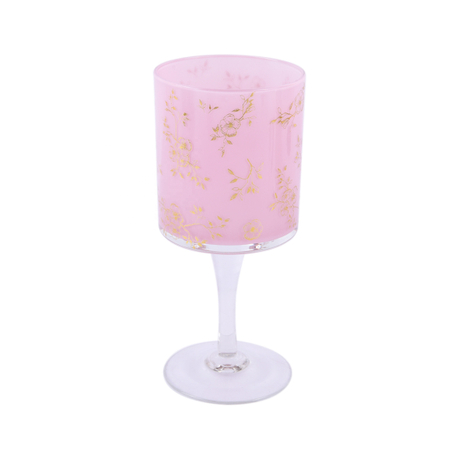 pink glass candlestick holders accent decor