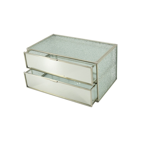 Ice Haven Translucent Glass for Tidying Up Cosmetic Jewelry Storage Box