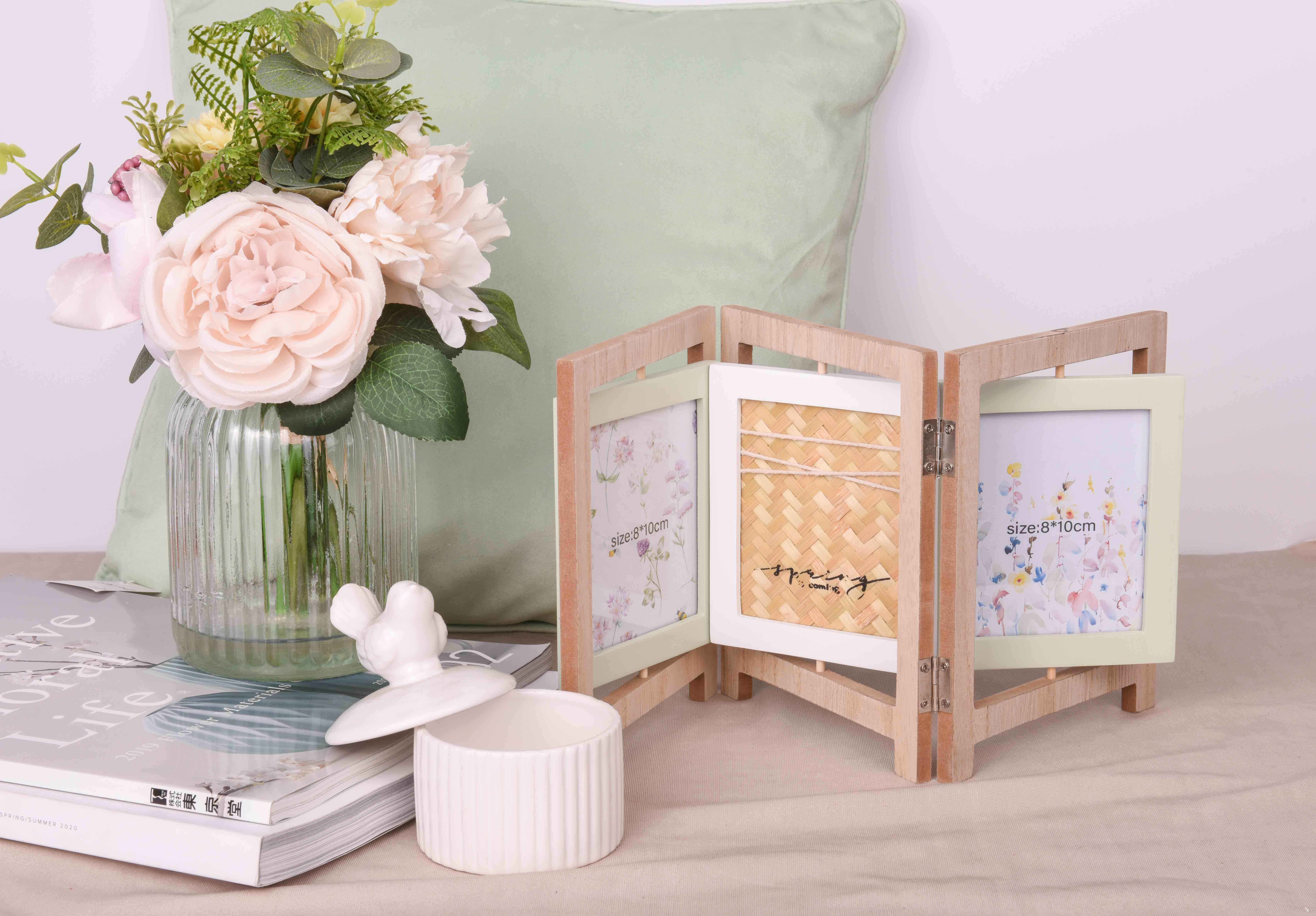 wooden table photo frame multi stand album
