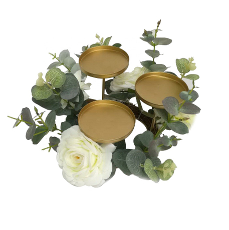 wedding metal candle holders with artifical flowers modern decor