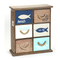 Sea Style 6 drawers wooden desktop organizer storage cabinet