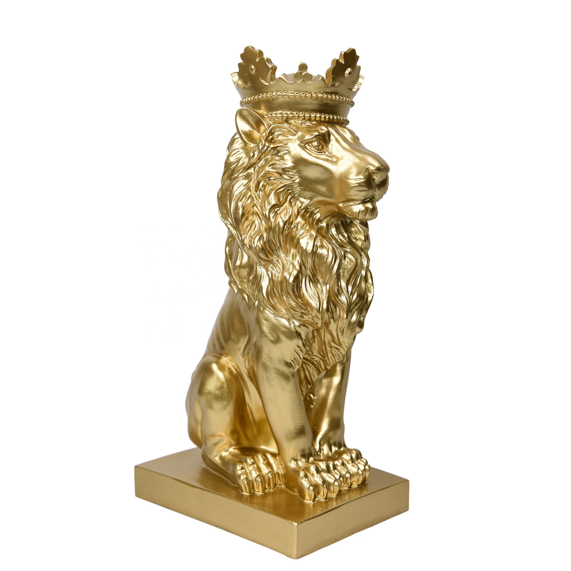 Gold Animal decoration lion statue accent decor resin crafts