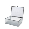 Ice Haven Vintage Rectangular Shape Glass Lidded Jewelry Box Glass Shadow Box for Jewelry Bracelet Display And Organizing